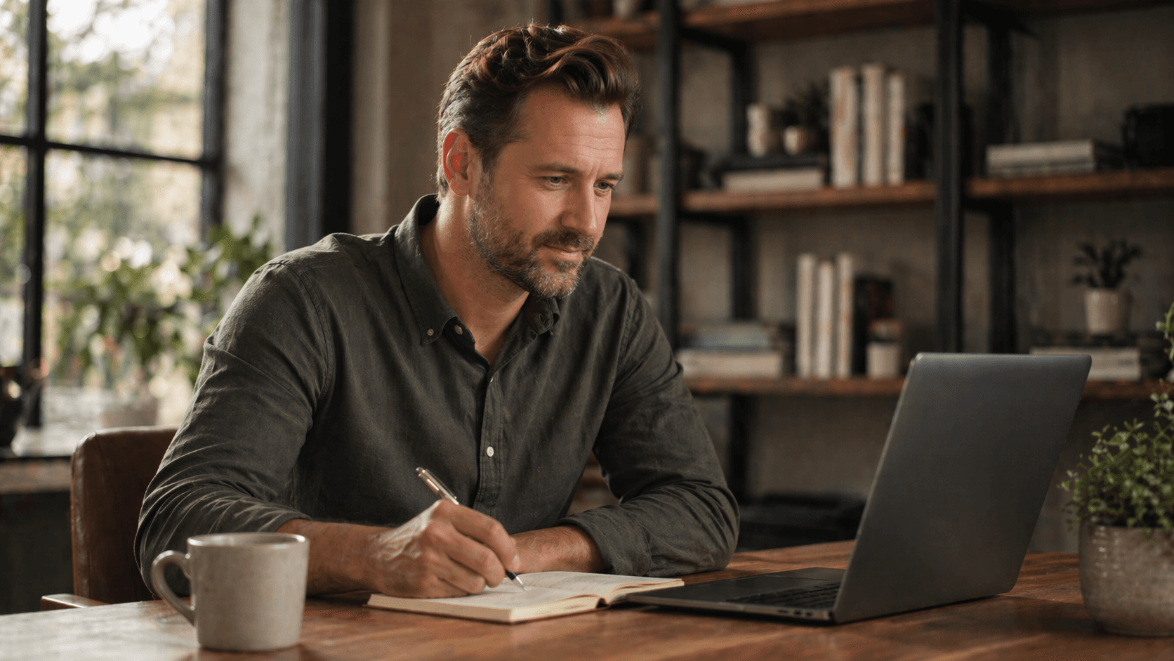 Professional reviewing and optimizing their resume on a laptop